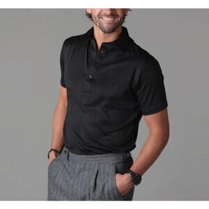 NWOT Collars & Co. Men’s Original Semi-Spread Collar Performance Polo Black SZ L
